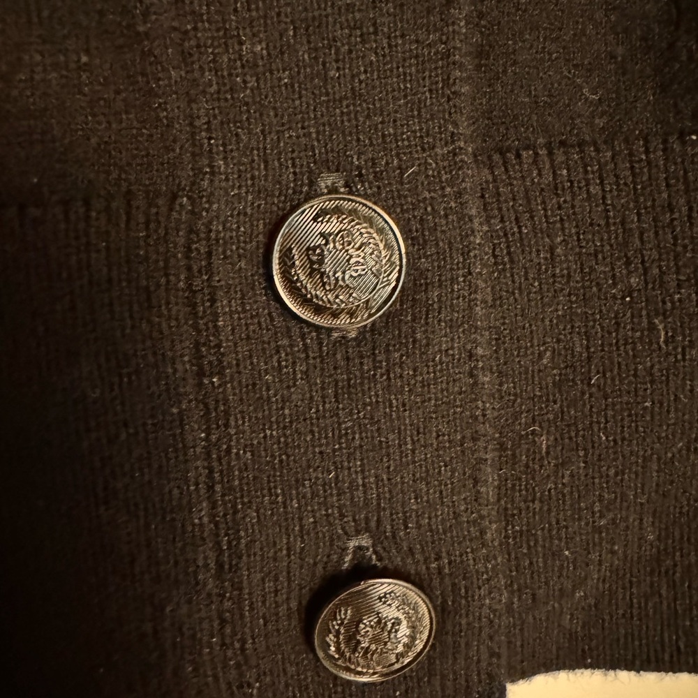 WHITE HOUSE BLACK MARKET black cardigan crop long sleeve sweater. SIZE L. - Picture 2 of 5
